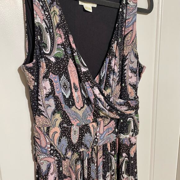Maeve by Anthropologie Leslie Paisley Midi Dress Medium Faux Wrap Floral Boho - Picture 4 of 8